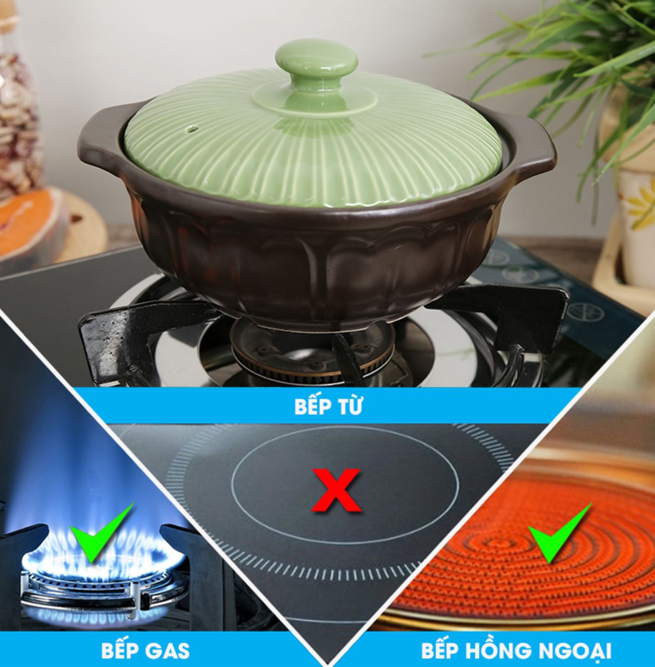 Dùng được trên nhiều thiết bị nấu