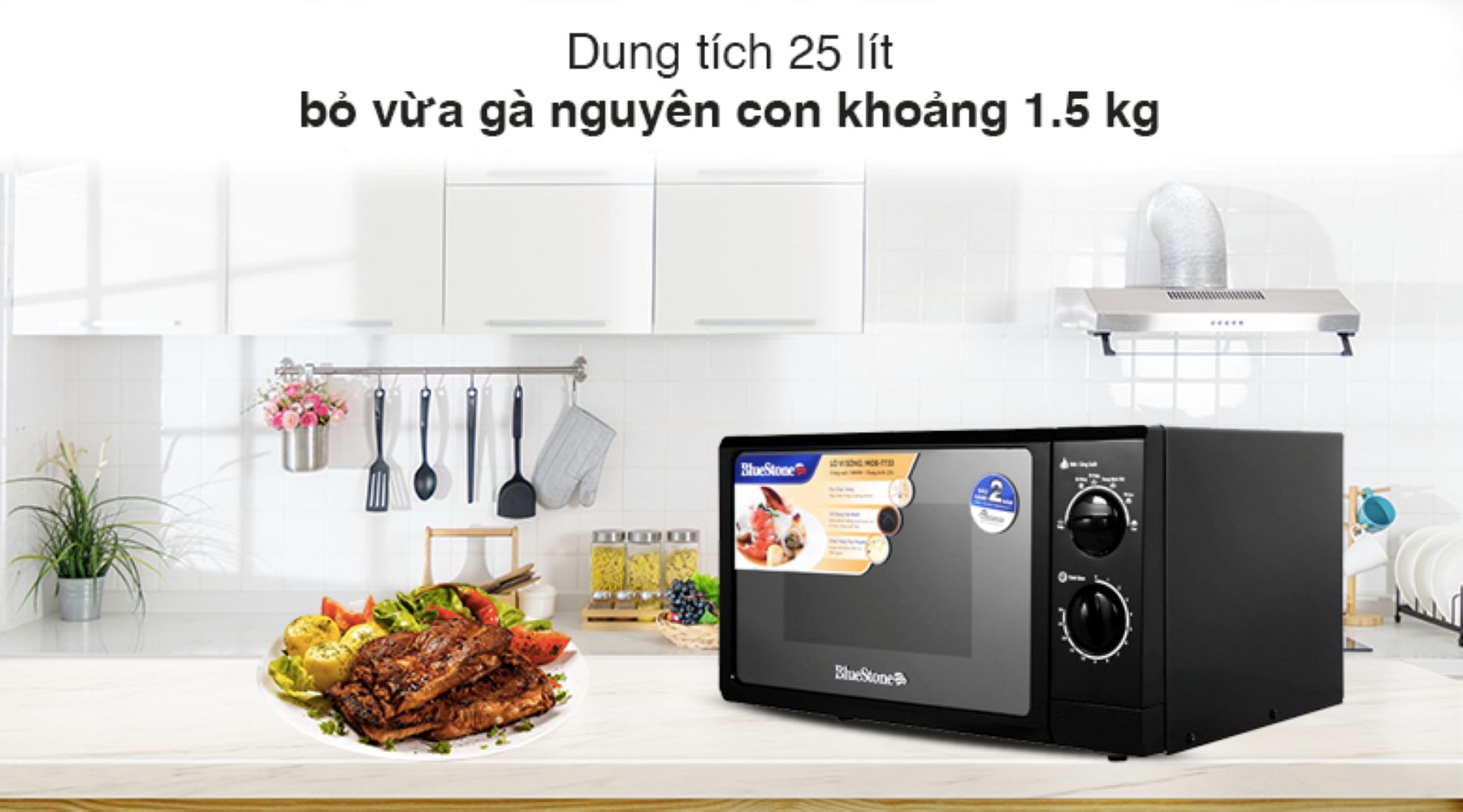 Dung tích lò 25 lít phù hợp với gia đình từ 2 đến 4 thành viên