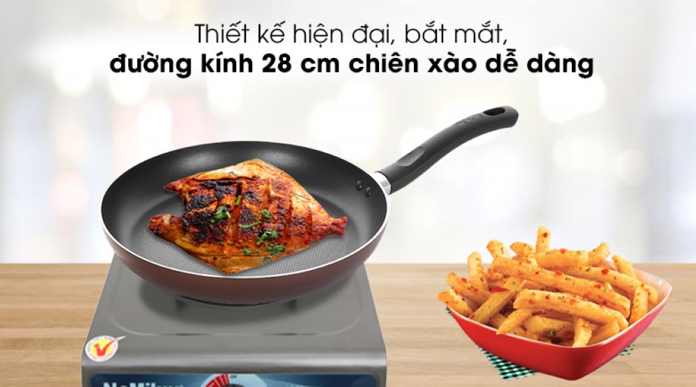 Đường kính 28 cm, thiết kế thanh lịch, chiên được cá nguyên con