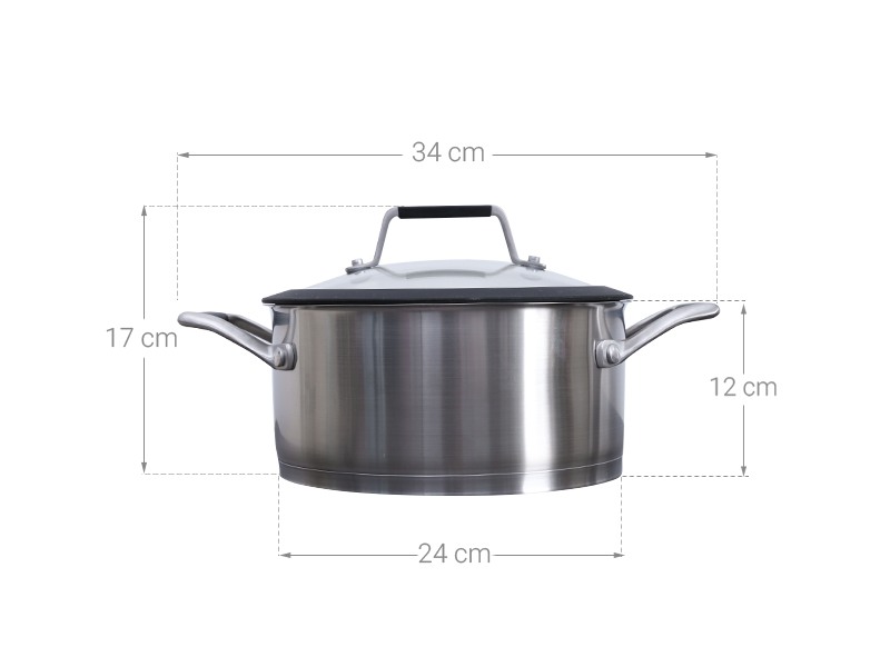 Kích thước 24 cm, phù hợp nấu các món cho gia đình đông người 