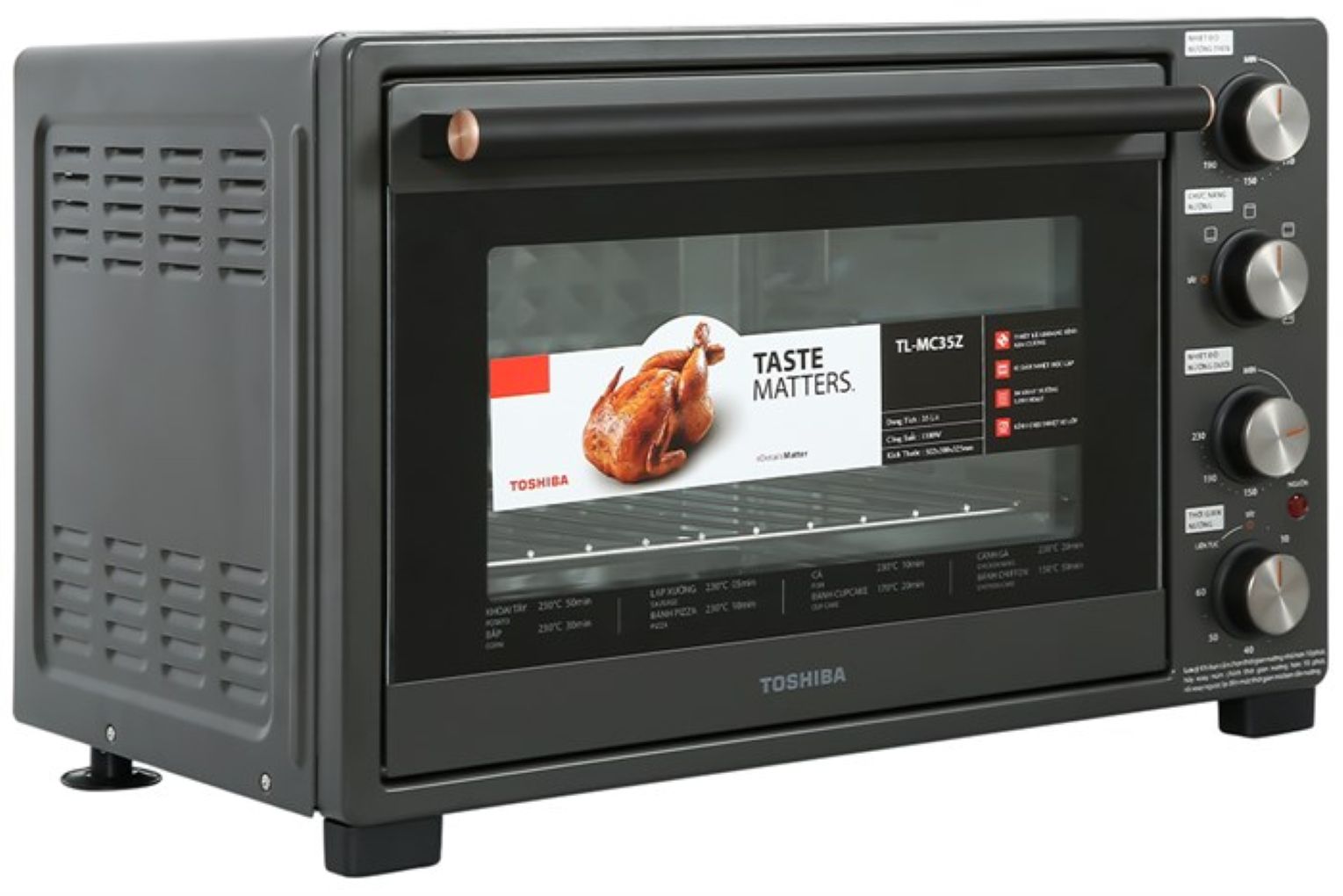 Lò nướng Toshiba TL-MC35Z sở hữu dung tích 35 lít vừa vặn