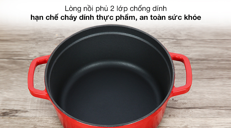 Lòng nồi tráng men chống dính, an toàn sức khỏe 