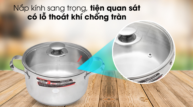 Nắp kính quan sát tiện lợi, hạn chế trào 