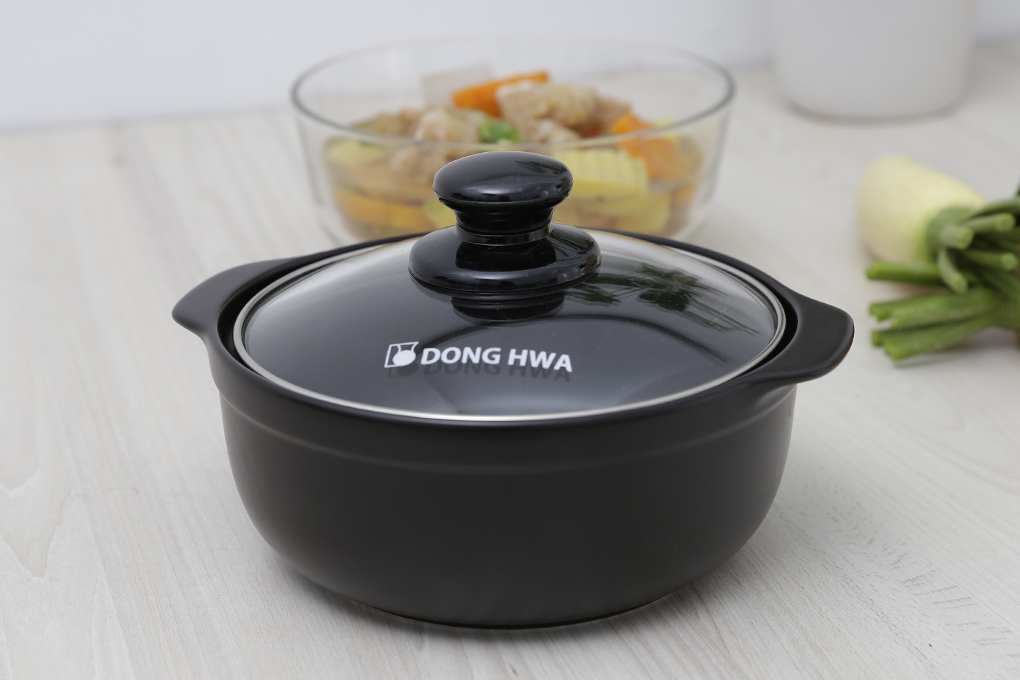Nồi đất nắp kính 16 cm Dong hwa Tucbeghi G702 dễ vệ sinh