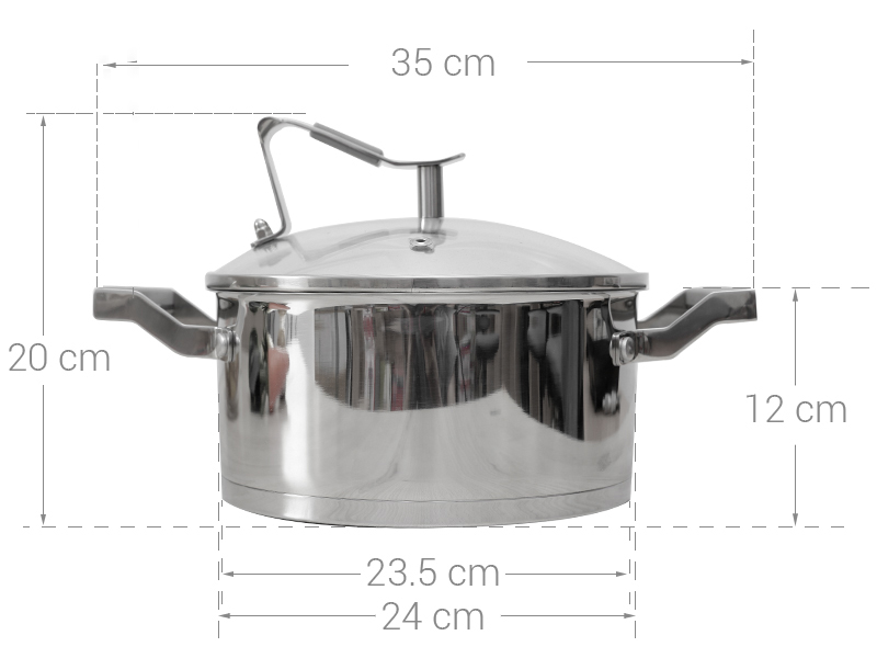 Kích thước 24 cm, phù hợp gia đình 2-4 người