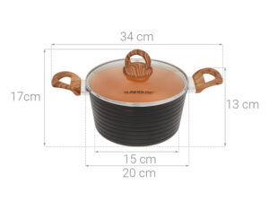 Nồi nhôm chống dính nắp kính 20 cm Sunhouse SHG2020MCA