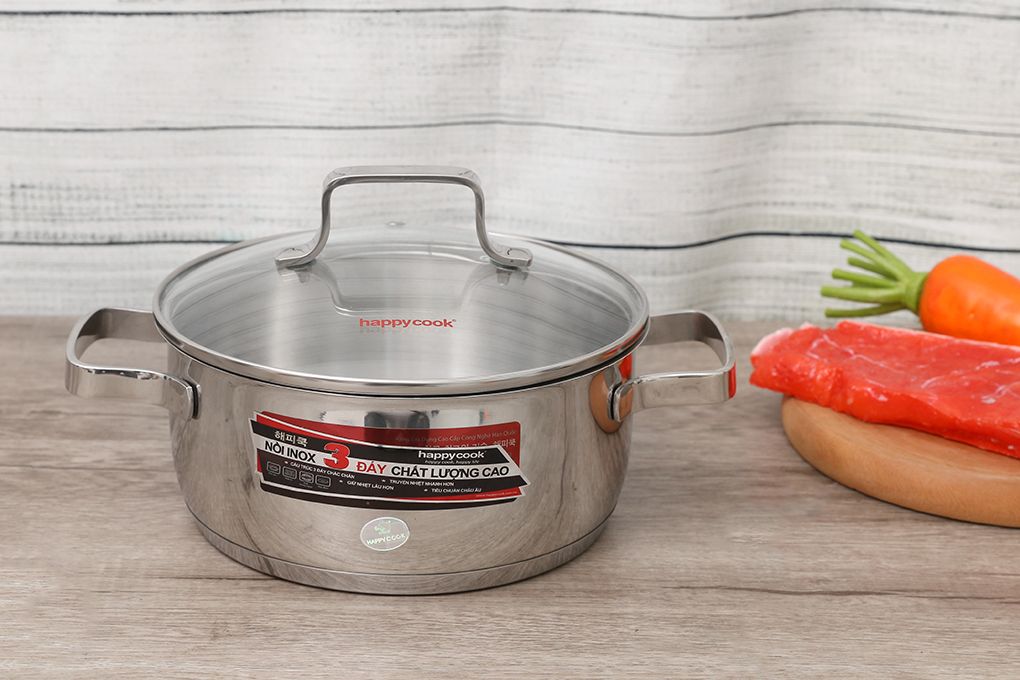 Thân nồi được làm từ inox 201 bóng loáng, đẹp mắt, an toàn cho sức khỏe