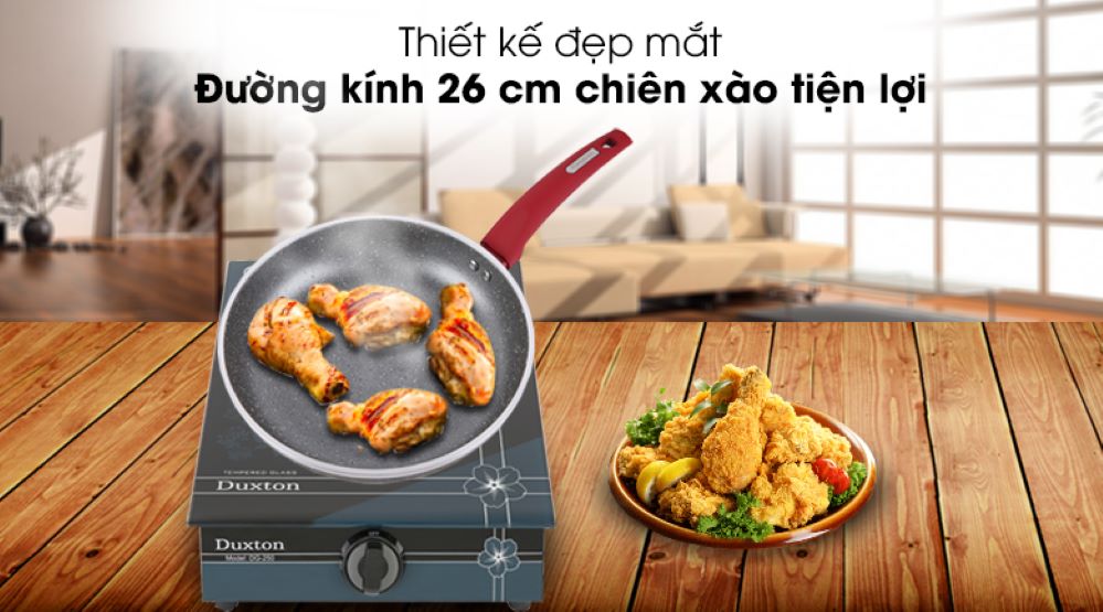 Thiết kế đường kính 26 cm, chiên xào đa dụng cho bữa cơm gia đình
