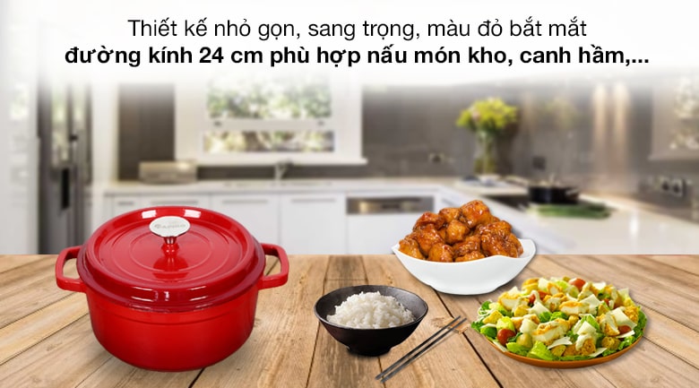 Thiết kế nhỏ gọn, tương thích mọi loại bếp 