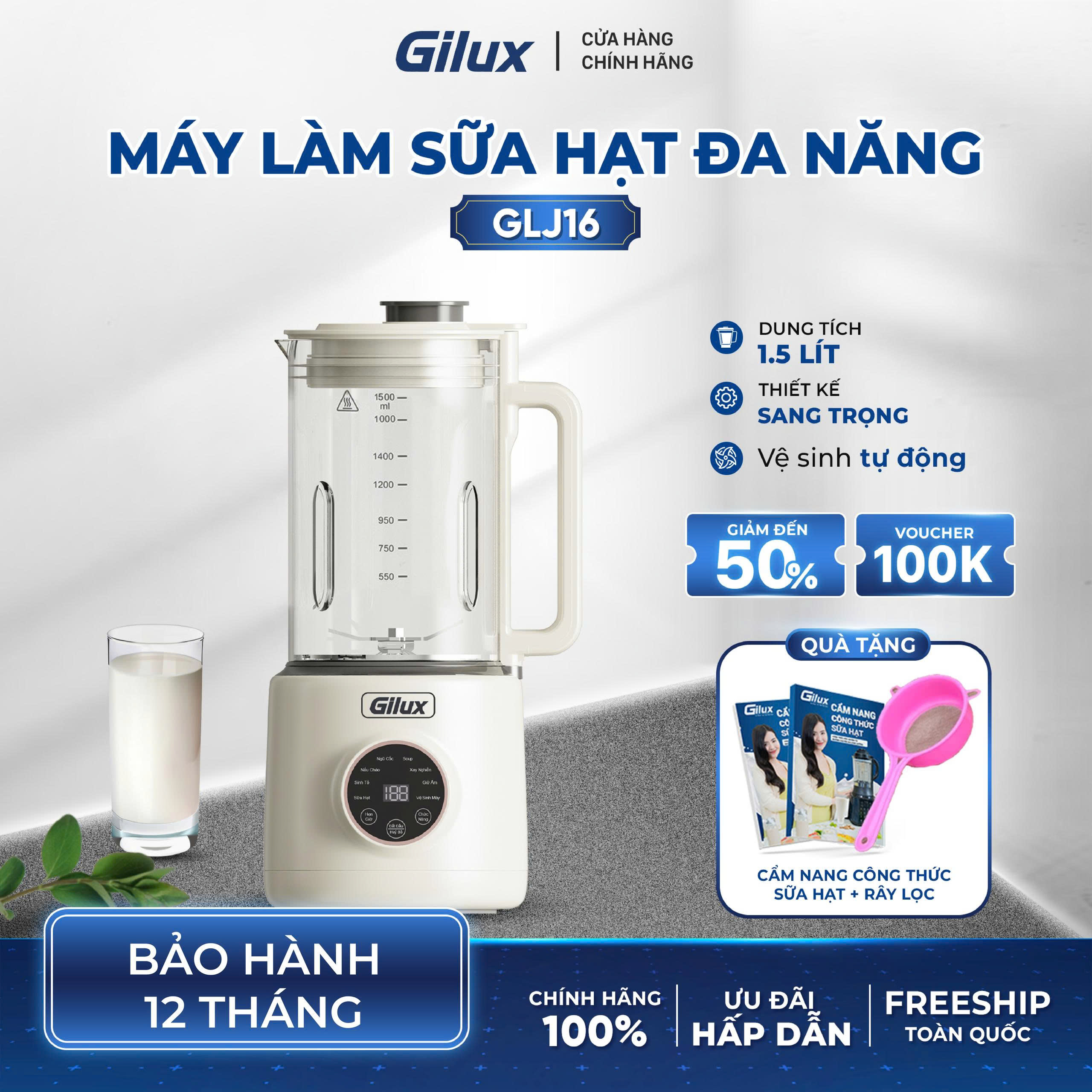 Máy làm sữa hạt đa năng Gilux GLJ16 công suất 1000W
